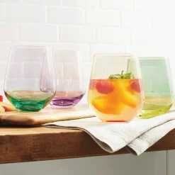 Mikasa Chroma Set of 4 Assorted Stemless Wine Glasses
