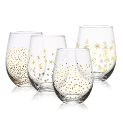 Mikasa Party Set of 4 Assorted Stemless Wine Glasses