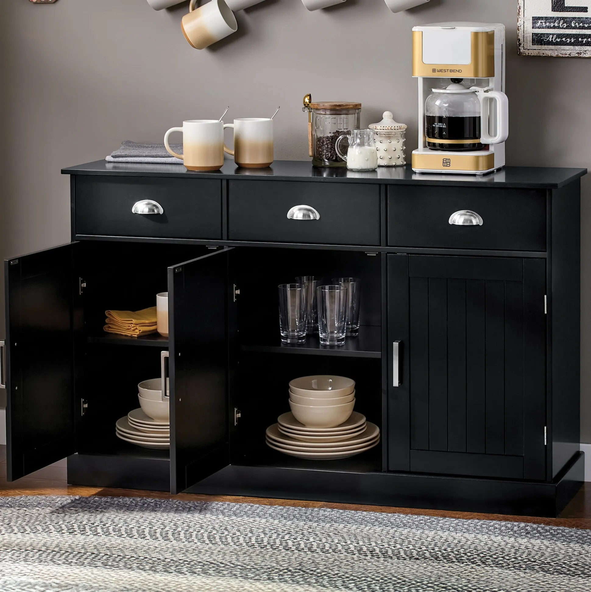 Miller Shaker-Style Sideboard Buffet Cabinet