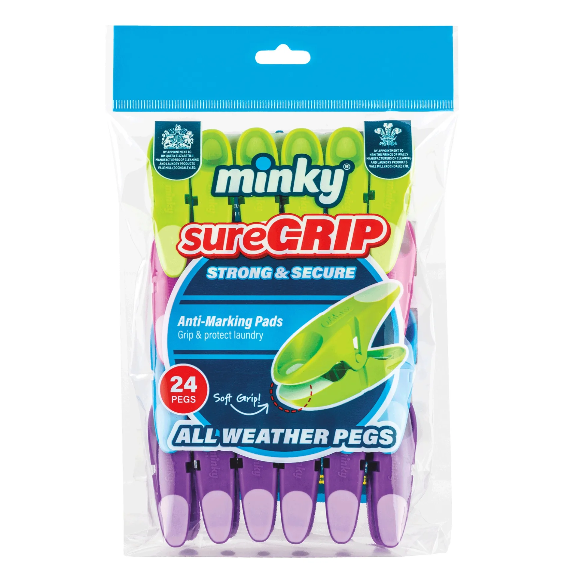 Minky SureGrip 24-Piece Clothespins