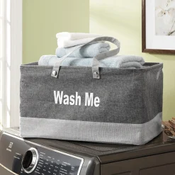Minky Water-Resistant Laundry Basket
