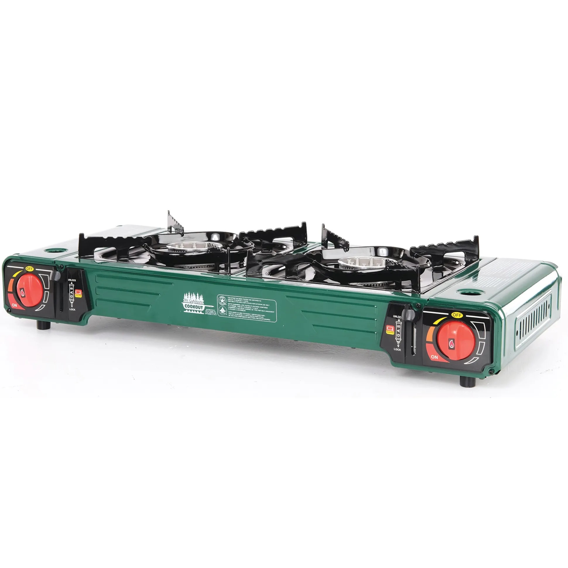 Mr. Outdoors 2-in-1 Double Butane Stove with Griddle