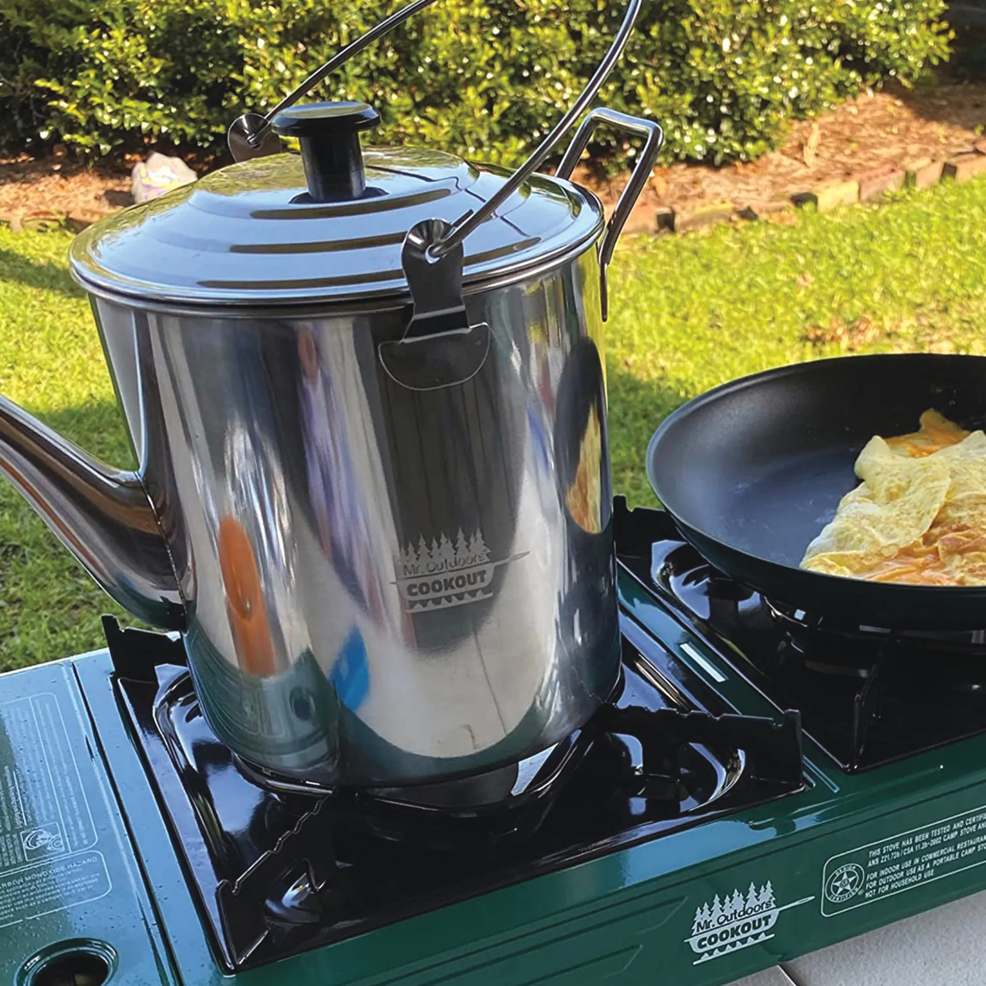 Mr. Outdoors 2-in-1 Double Butane Stove with Griddle