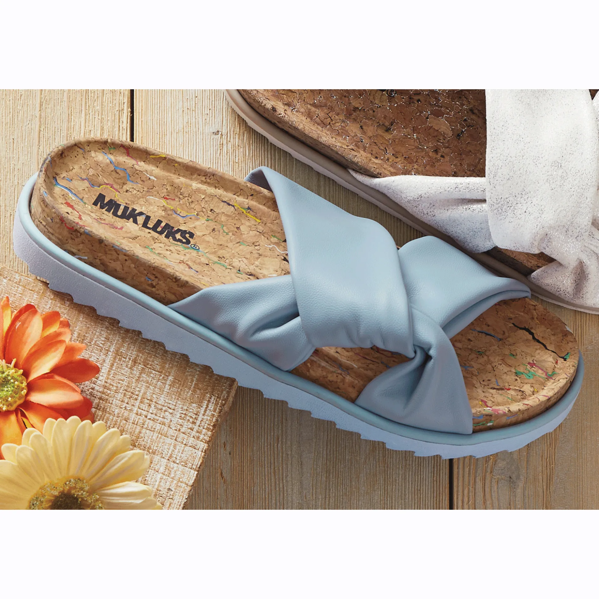 Muk Luks Jasmine Knotted Slide with Memory Foam