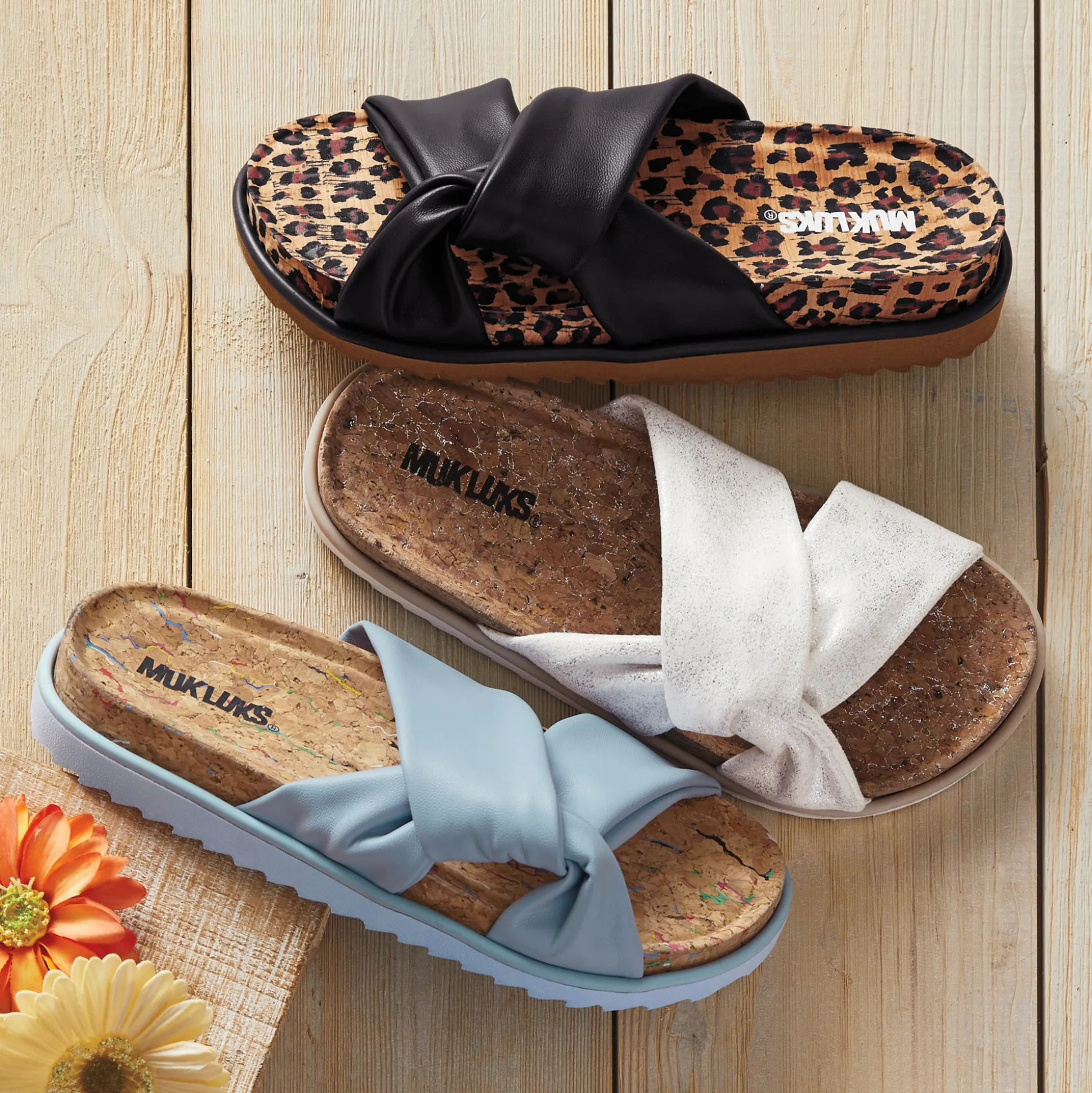 Muk Luks Jasmine Knotted Slide with Memory Foam