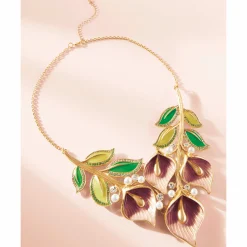 Multicolor Crystal & Faux-Pearl Enamel Floral Jewelry