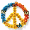 Multicolored Floral Peace Sign Wreath
