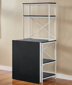 Multifunction Shelving Rack with Folding Table