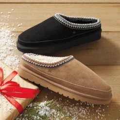 Mykos Men's Jaden Suede Clog with Faux-Fur Lining