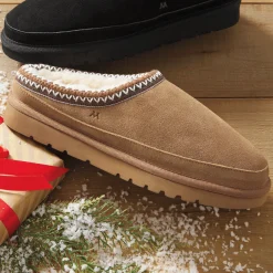 Mykos Men's Jaden Suede Clog with Faux-Fur Lining