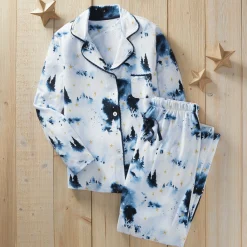 Mystic Sky PJ Set with Button-down Top and Pull-on Pant