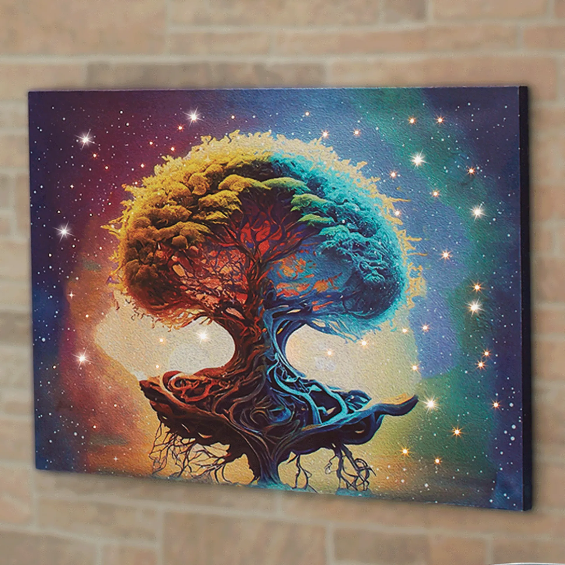 Mystic Tree of Life Fiber Optic Wall Art