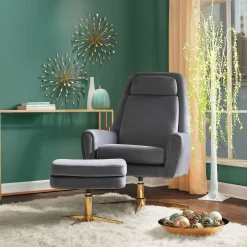 Naida Pedestal Armchair & Ottoman