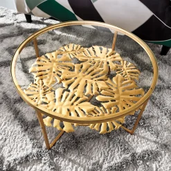 Nature-Inspired Leaf Design Coffee Table