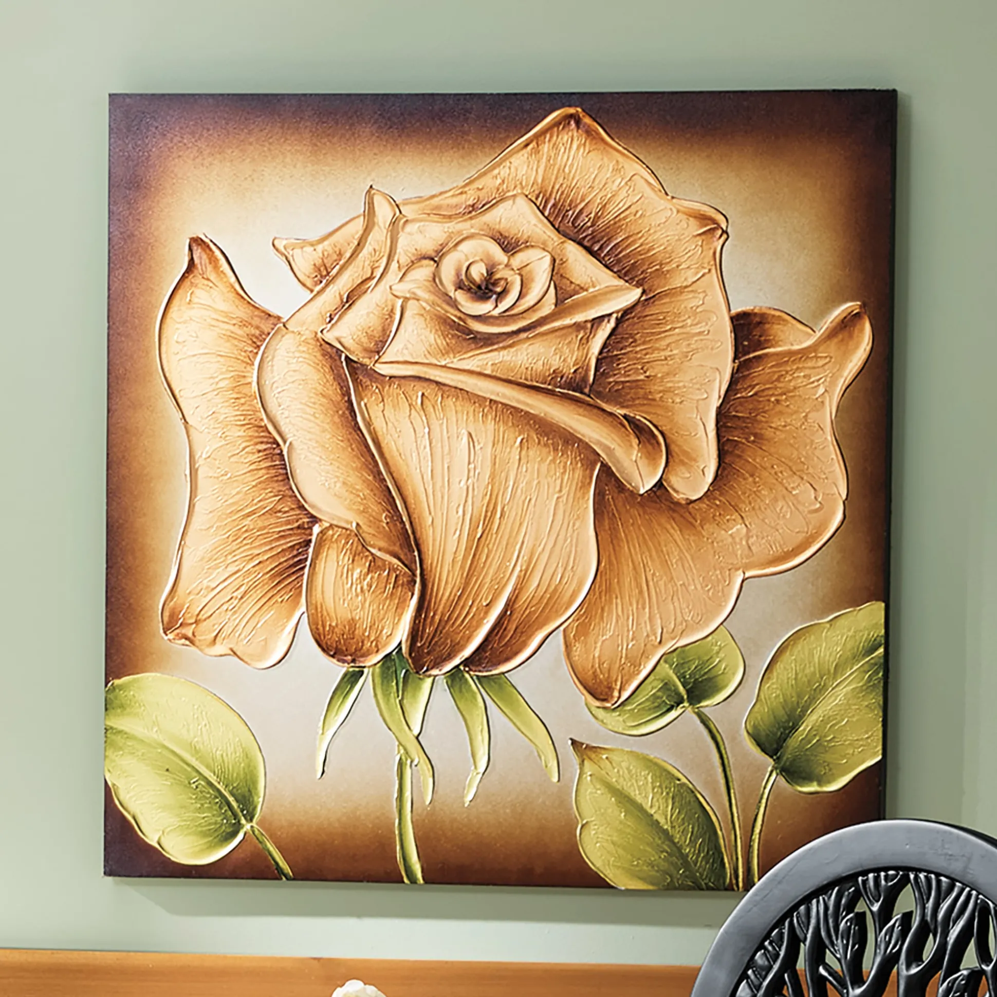 Oil Paint Rose Wall Art