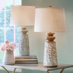 Old Floral Traditional Lamp