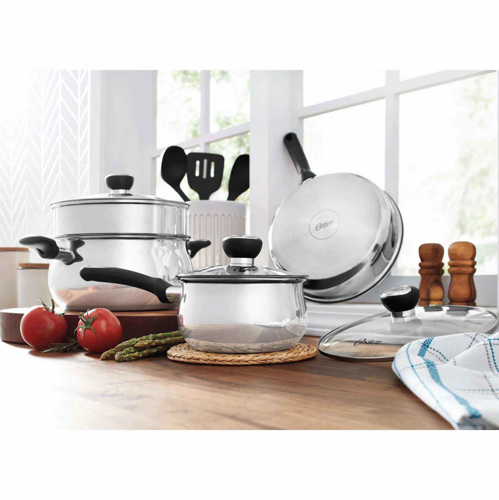 Oster Baldwyn 10-Piece Stainless Steel Cookware Set