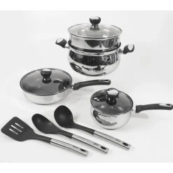 Oster Baldwyn 10-Piece Stainless Steel Cookware Set