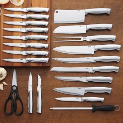 Oster 22-Piece Baldwyn Knife Block Set with Stainless Steel Cutlery