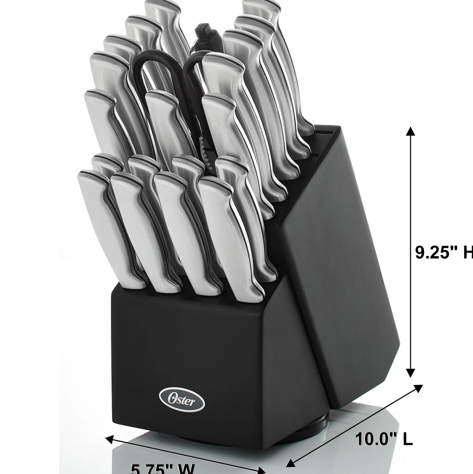 Oster 22-Piece Baldwyn Knife Block Set with Stainless Steel Cutlery