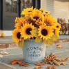 Outdoor Faux Potted Sunflower