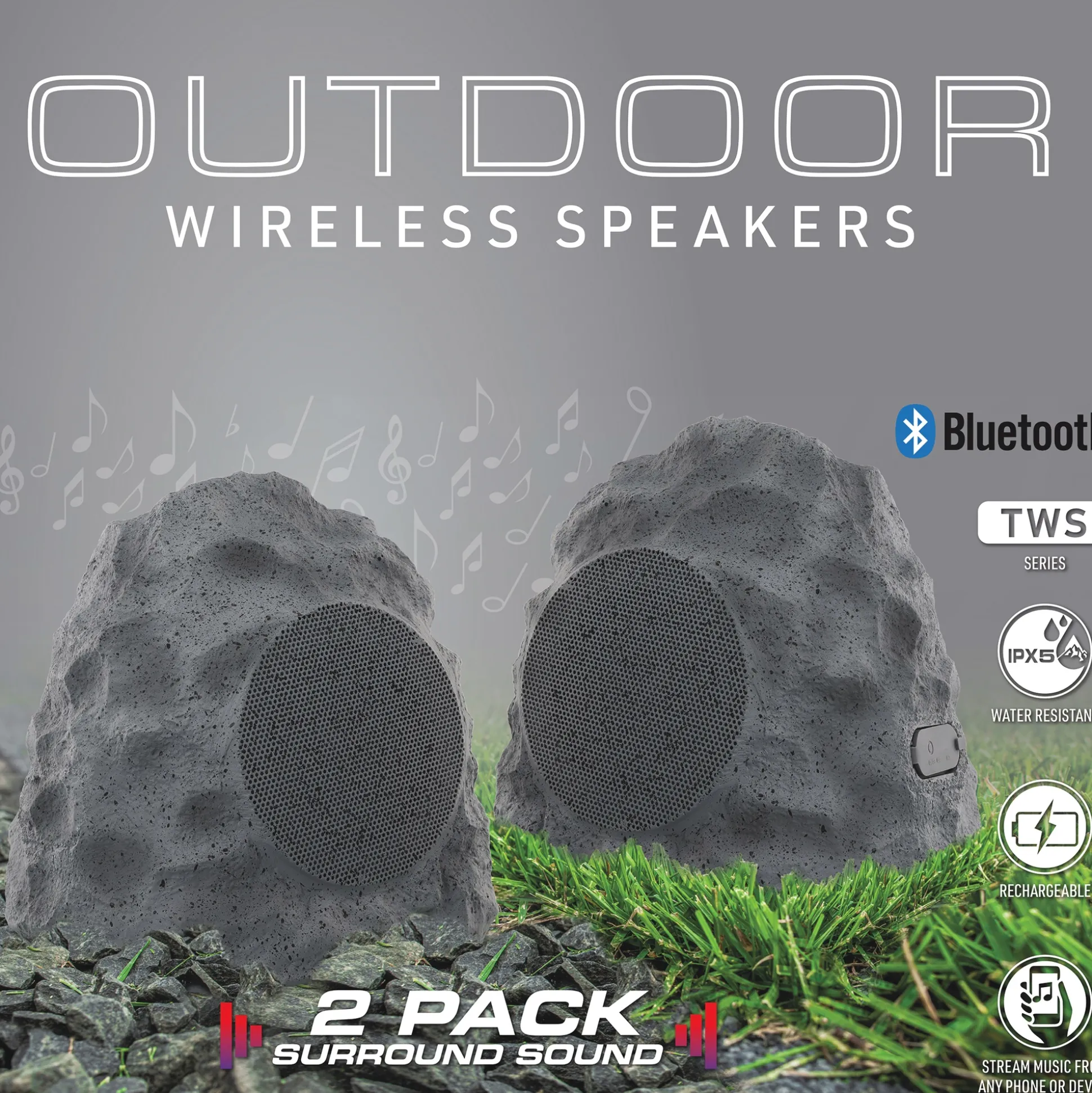 Outdoor Wireless Rock Speakers