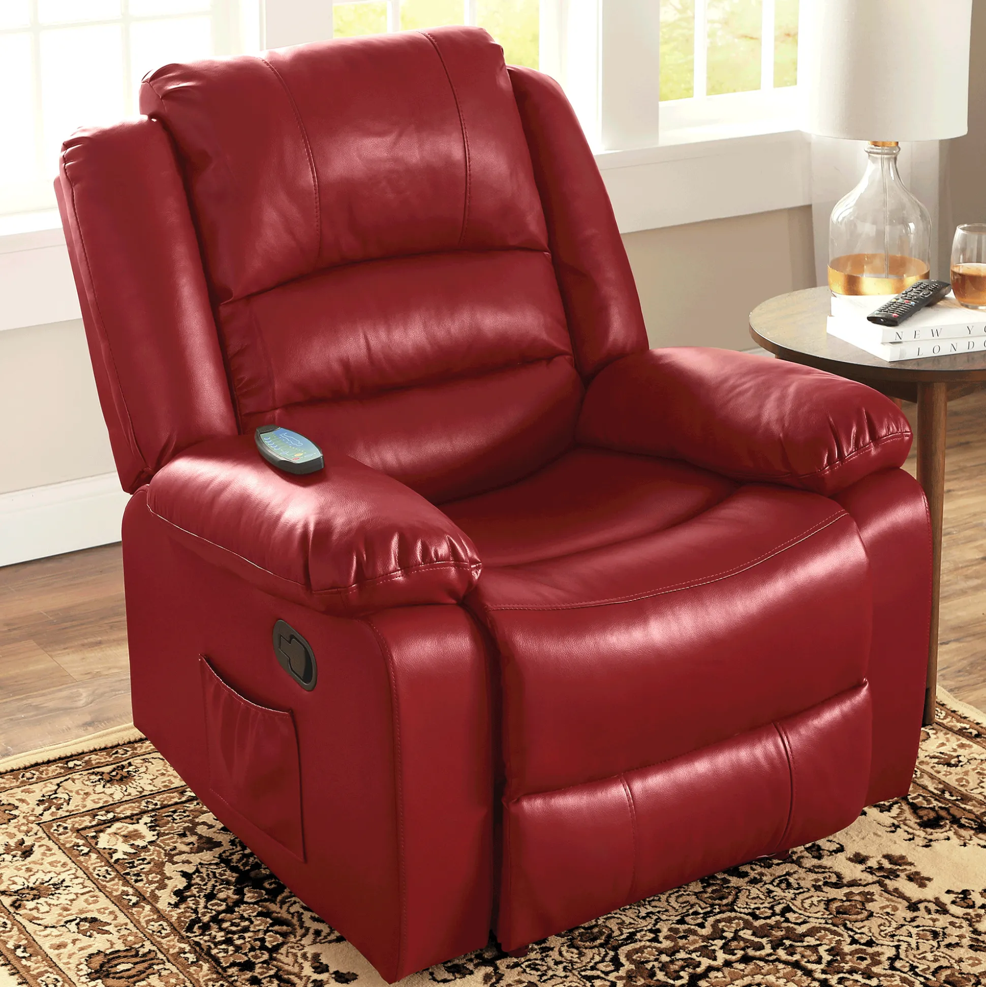 Overstuffed Recliner with Massage