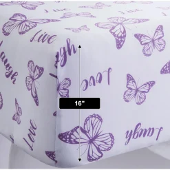2-Pack Butterfly Sentiments Microfiber Sheet Set