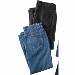 2-Pack Classic Denim Jeans with Zip Fly and 5 Pockets