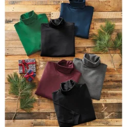 3-Pack Classic Men's Jersey Turtleneck Set