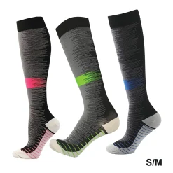 3-Pack Gradient Stripe Compression Socks