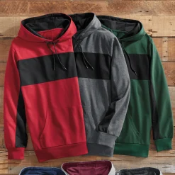 3-Pack of Striped Hoodies with Drawstring Hood and Kangaroo Pocket