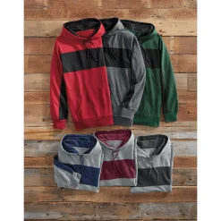 3-Pack of Striped Hoodies with Drawstring Hood and Kangaroo Pocket
