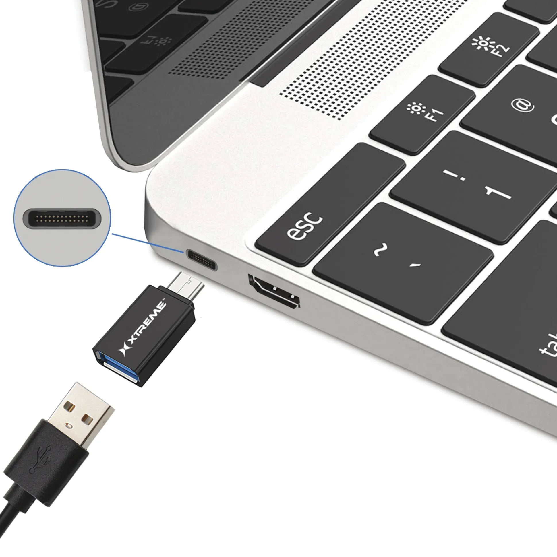Pack of 2 Xtreme USB-A to USB-C Adapters