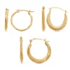 3-Pair Gold Mini Hoop Set