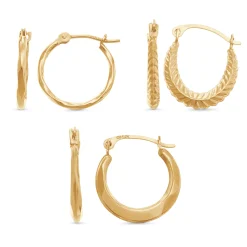 3-Pair Gold Mini Hoop Set
