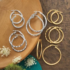 3-Pair Hoop Set