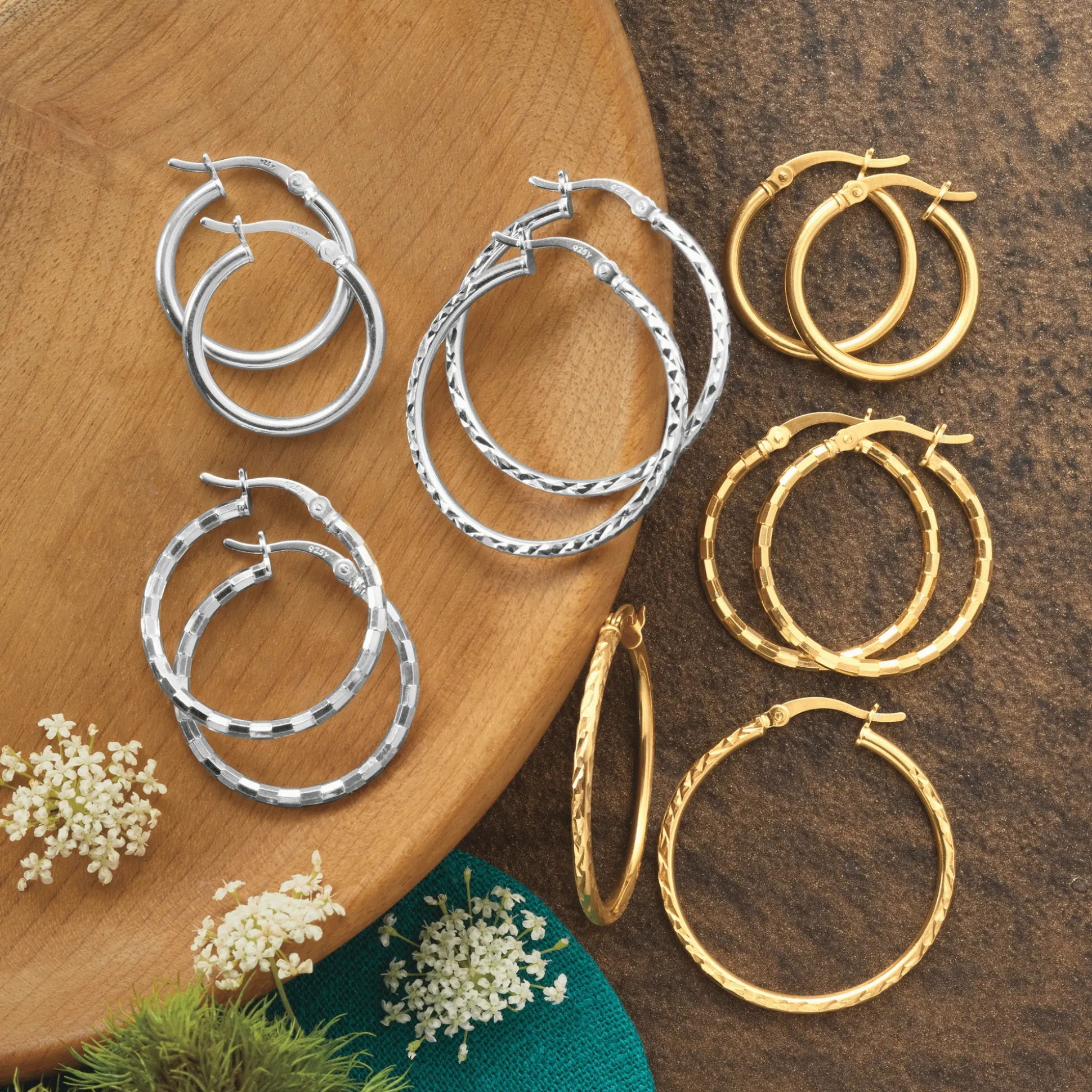 3-Pair Hoop Set