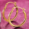 2-Pair Round Smooth Hoop Set