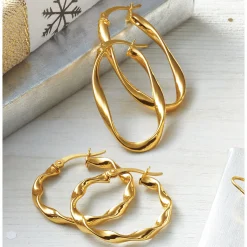 2-Pair Twisted Hoop Set