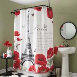 Paris Poppies Shower Curtain
