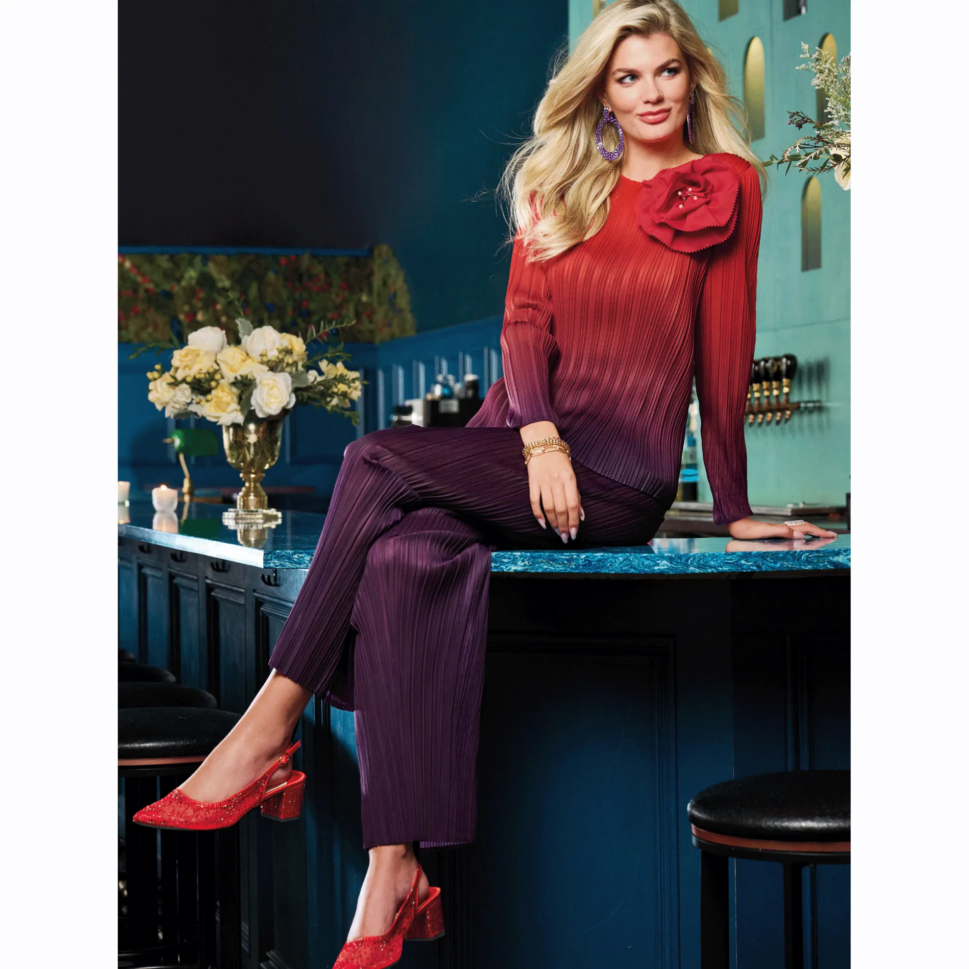 Pavé Crystal Circle/Drop Earrings