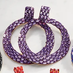 Pavé Crystal Circle/Drop Earrings