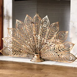 Peacock Fireplace Screen