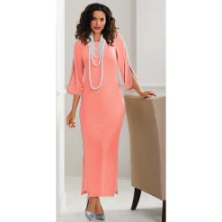 Pearl-Trim Maxi Dress