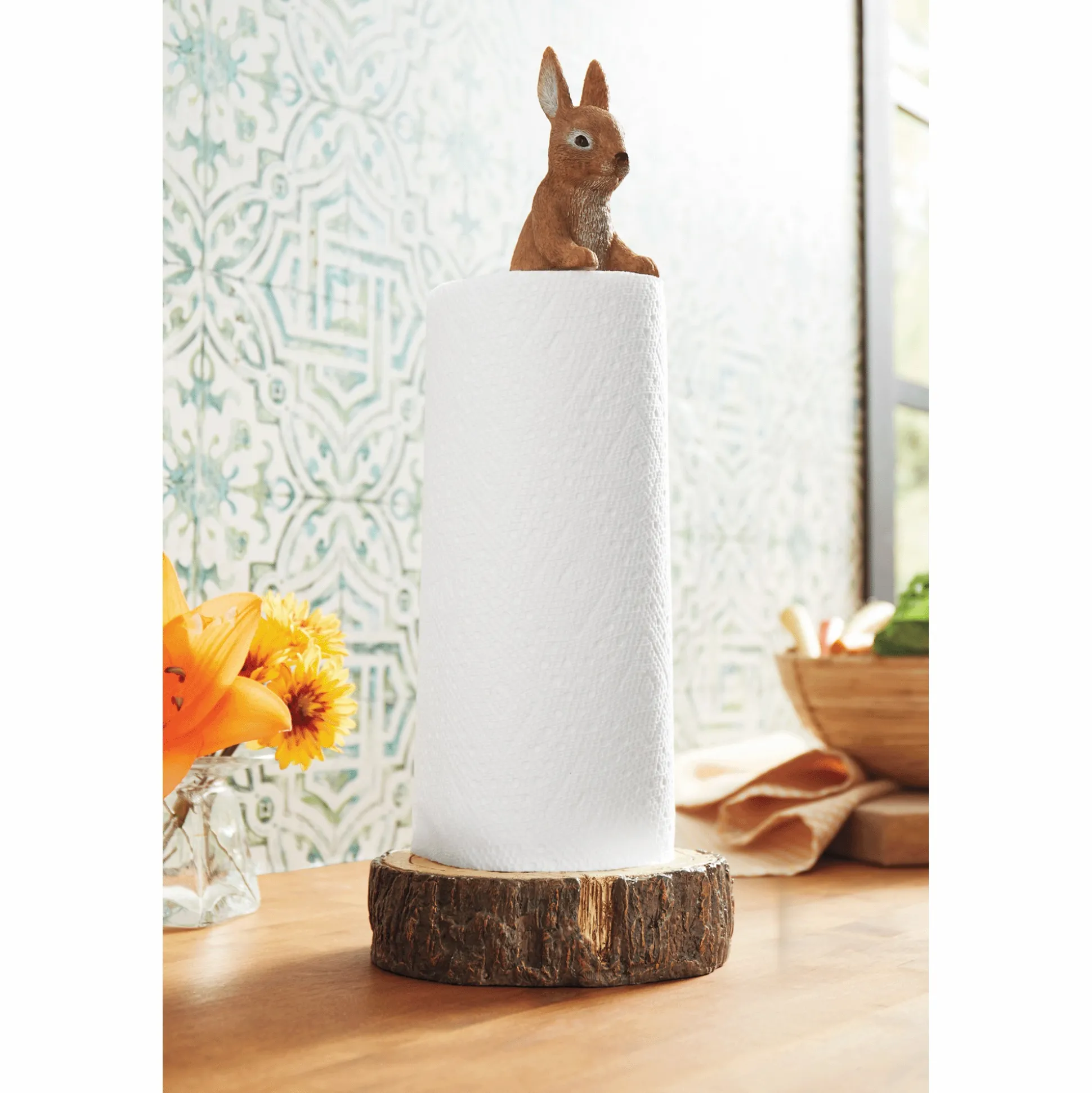 Peeking Bunny Paper Towel Holder
