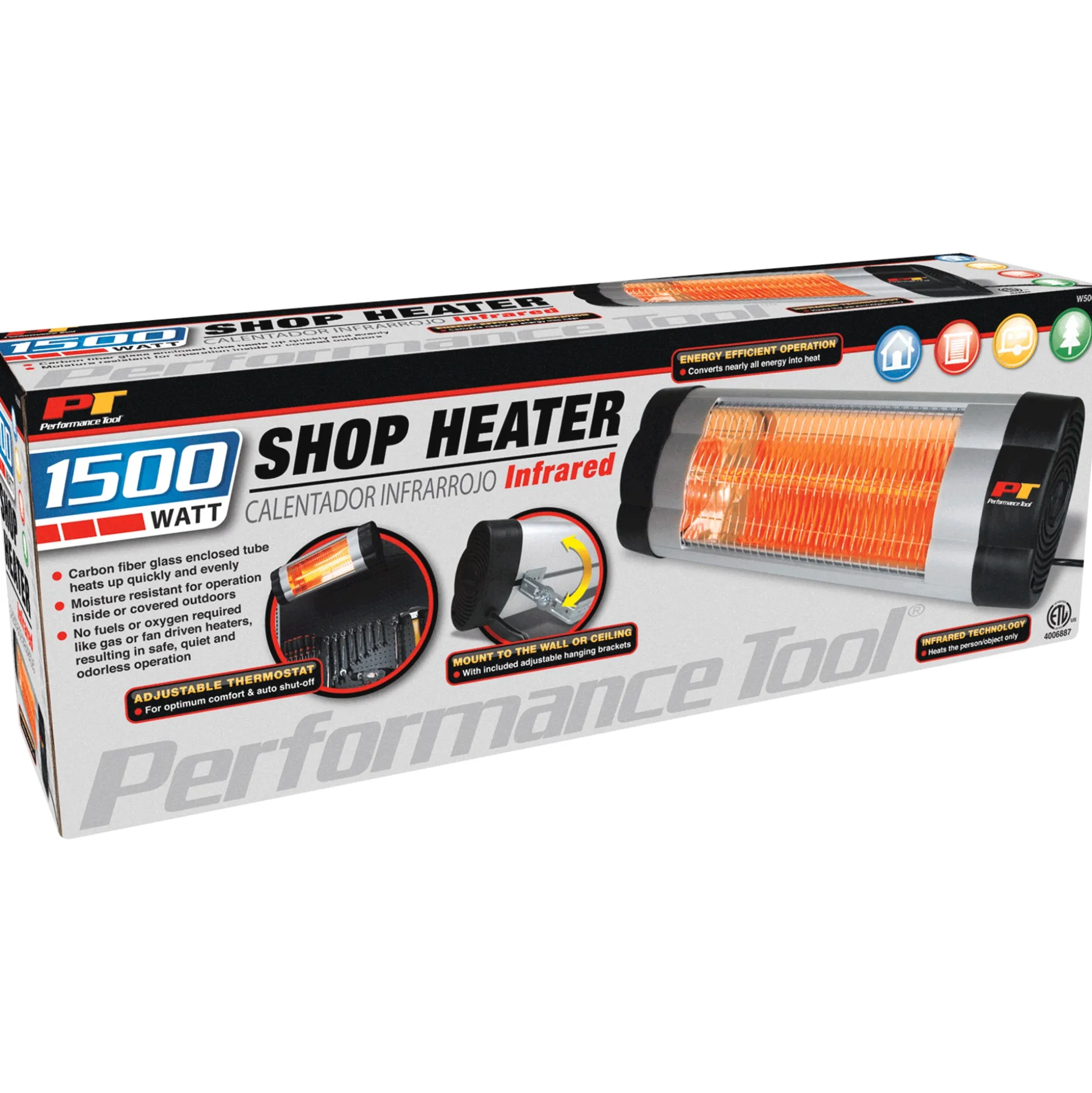 Performance Tool 1500-Watt Infrared Garage/Shop Heater