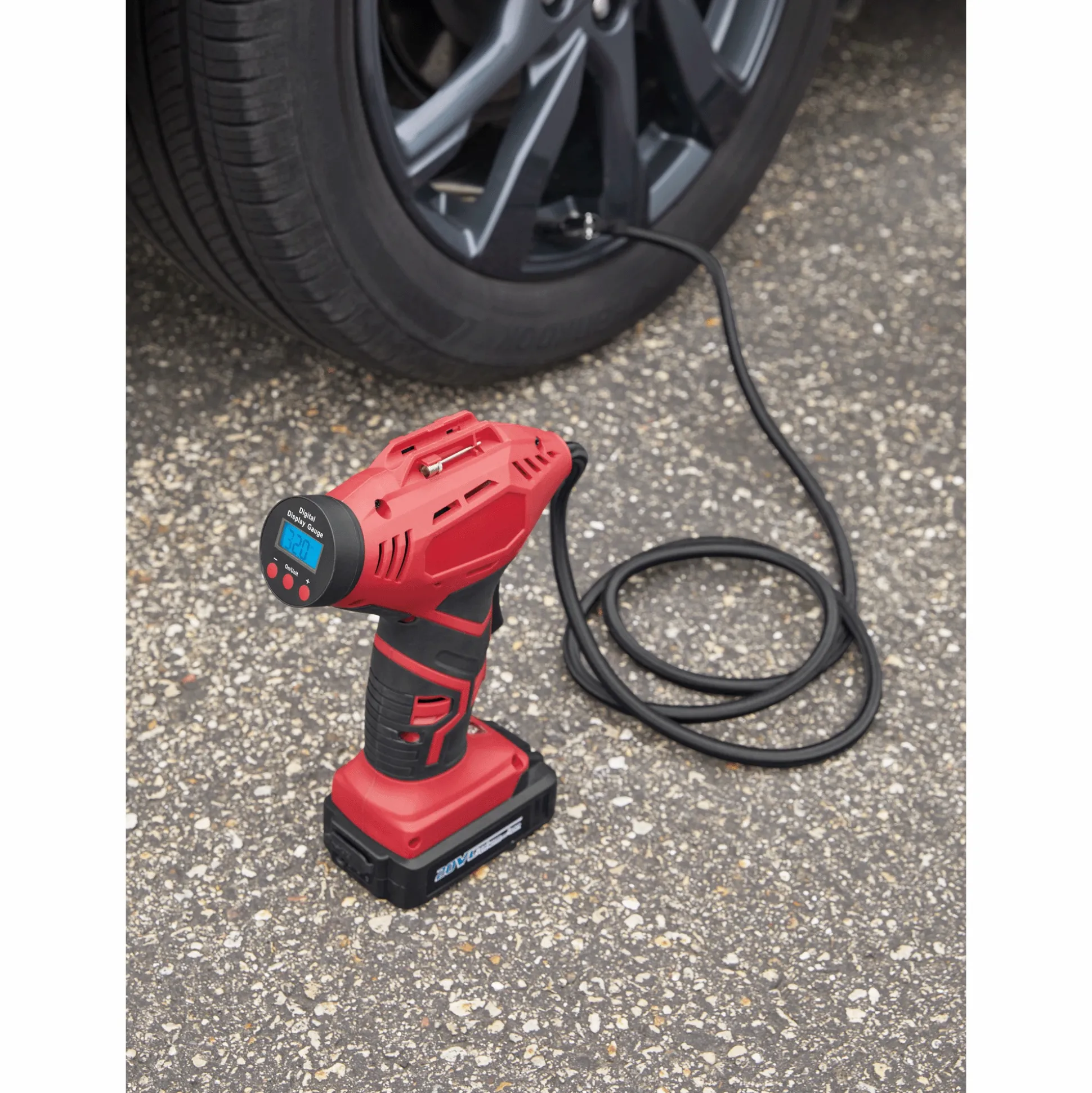 Personalized Cordless Tire Inflator with Digital Gauge, 6-foot Hose, Carrying Case