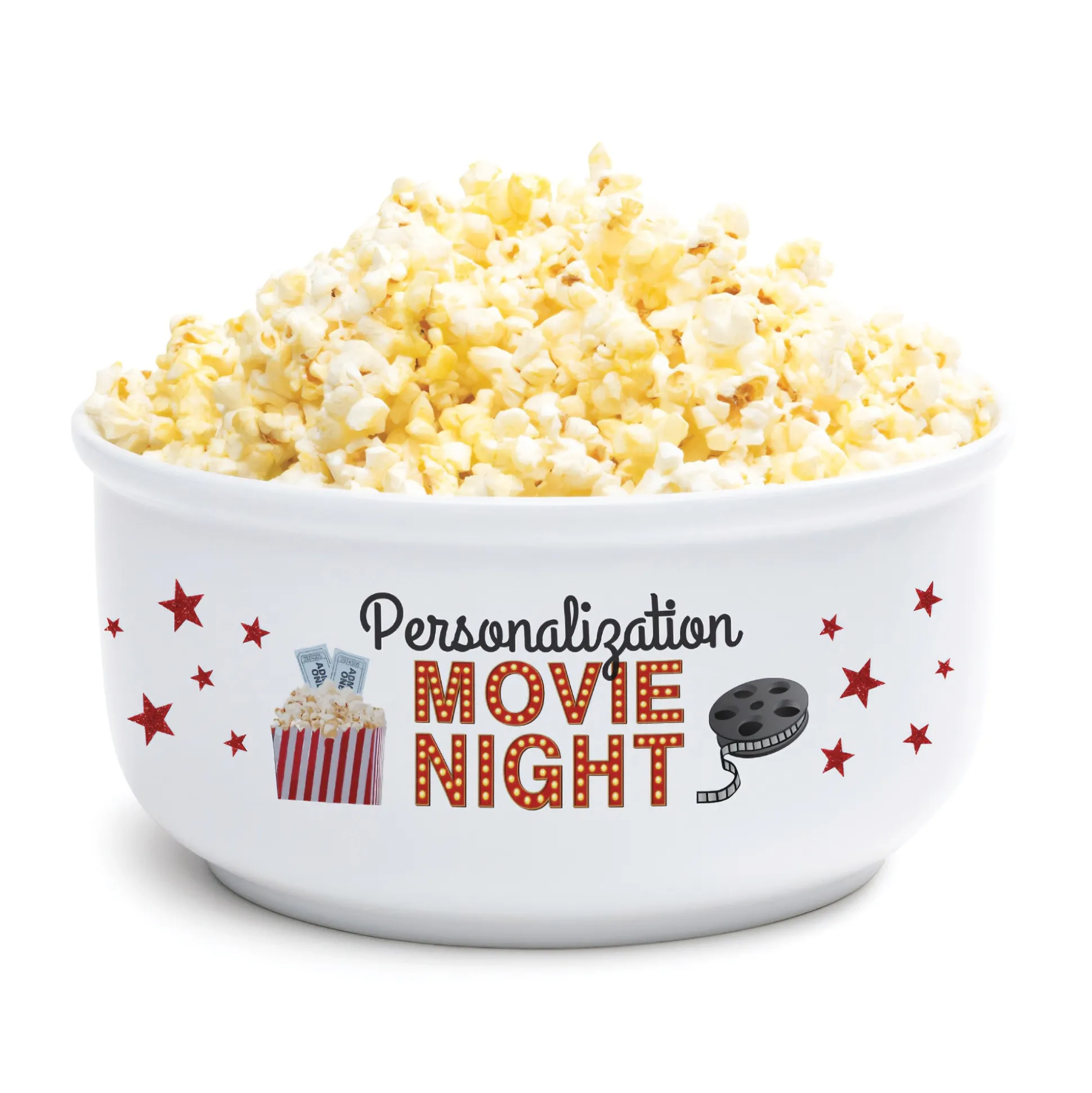 Personalized Family Movie Night Ceramic Popcorn Bowl