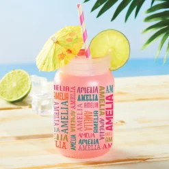 Personalized Frosted Mason Jar